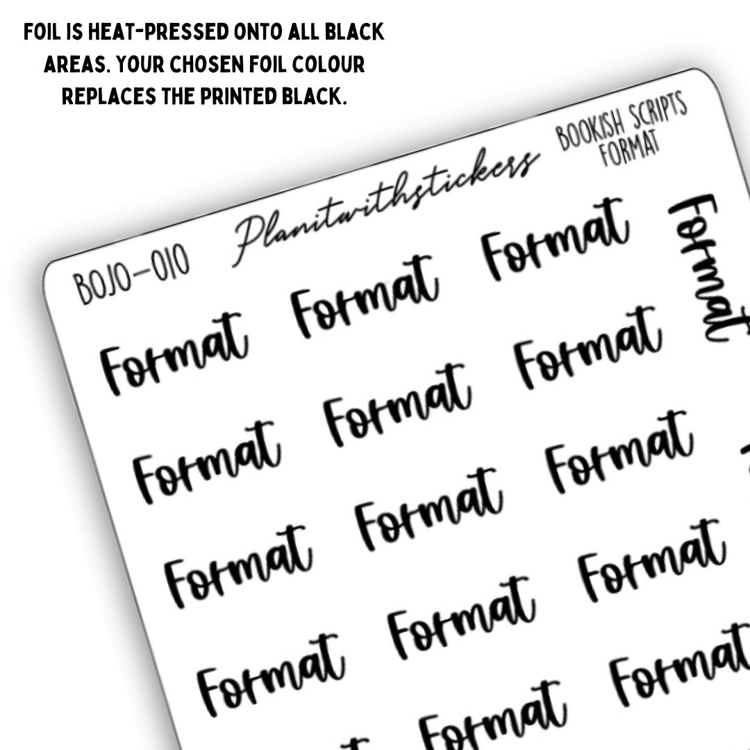 Format - Bookish Script Stickers