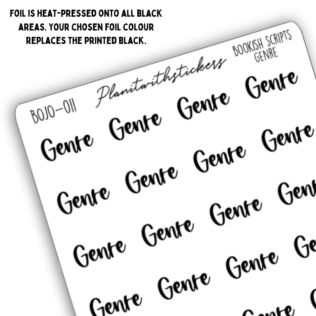 Genre - Bookish Script Stickers