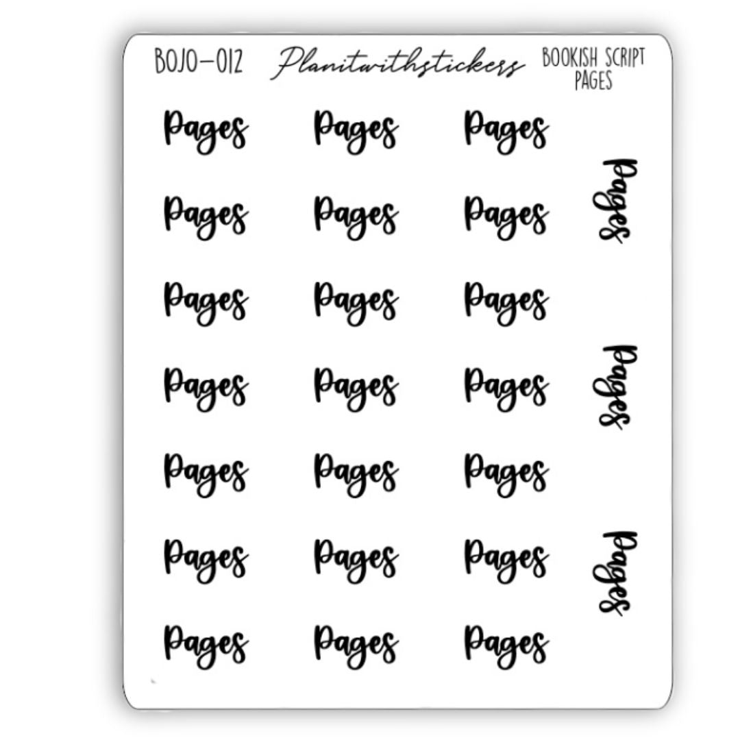 Pages - Bookish Script Stickers