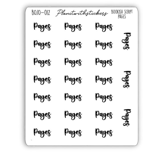 Pages - Bookish Script Stickers