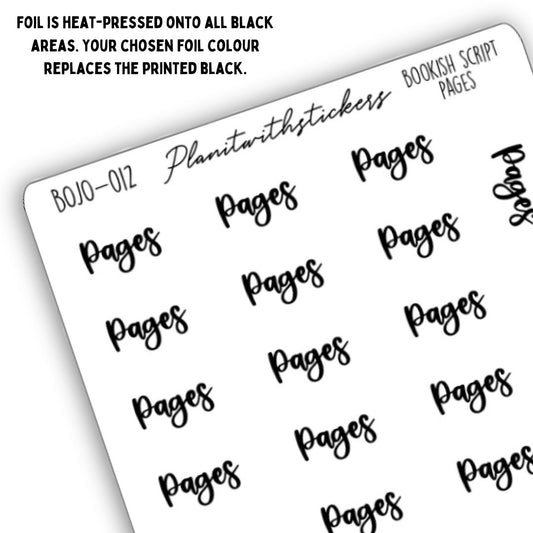 Pages - Bookish Script Stickers