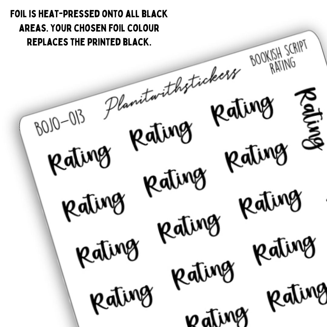 Rating - Bookish Script Stickers