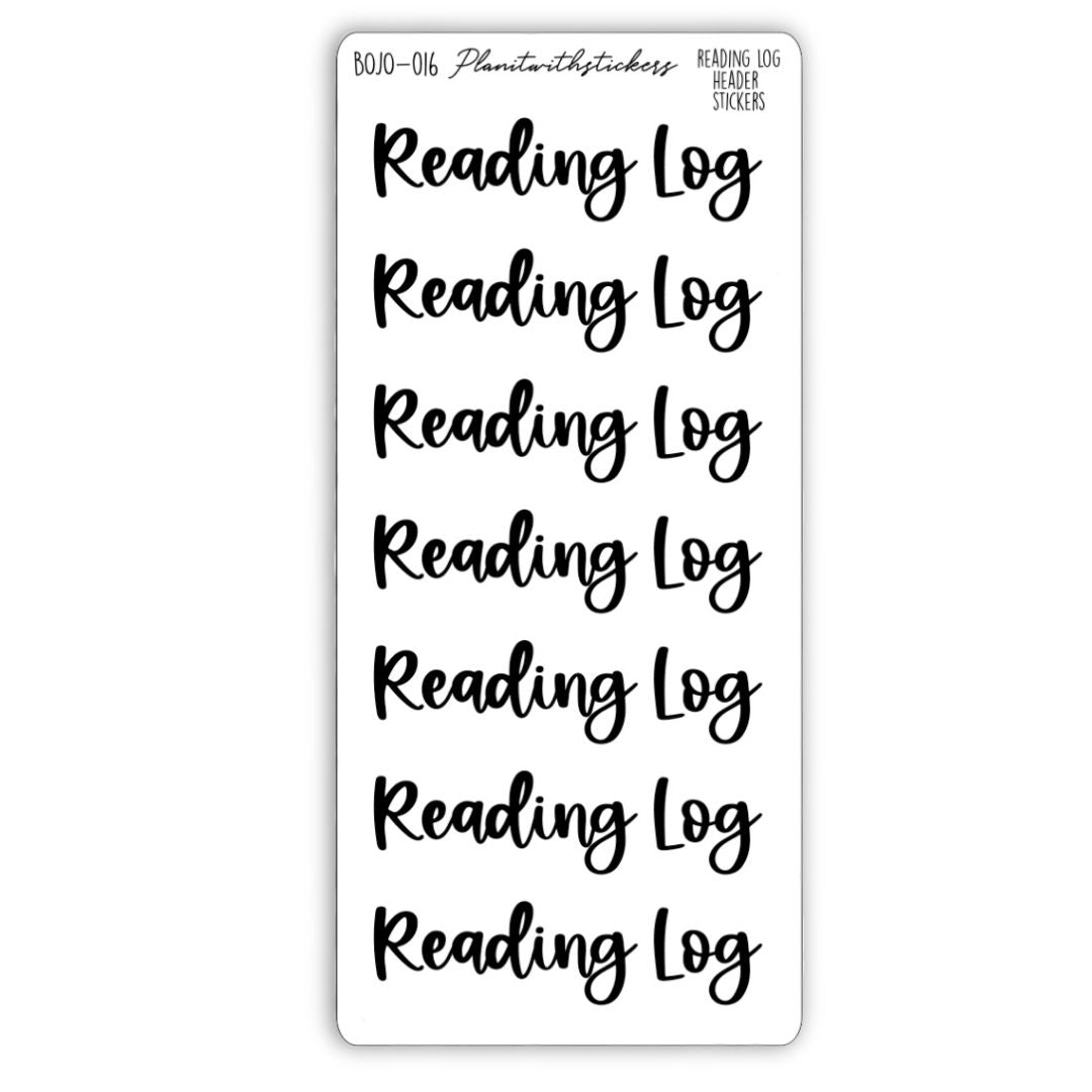 Reading Log Headers - Bookish Script Stickers