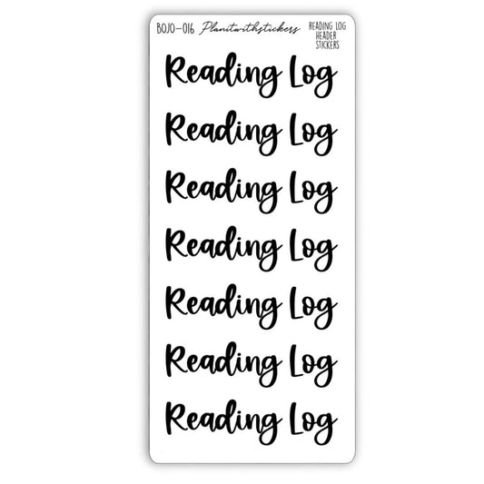 Reading Log Headers - Bookish Script Stickers