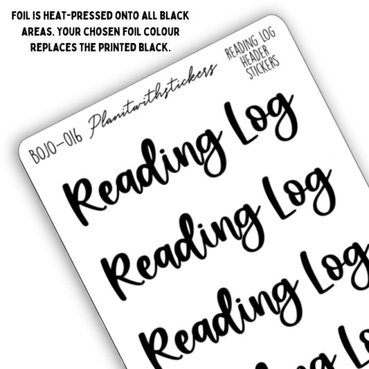 Reading Log Headers - Bookish Script Stickers
