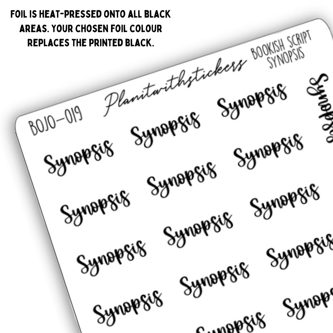 Synopsis - Bookish Script Stickers