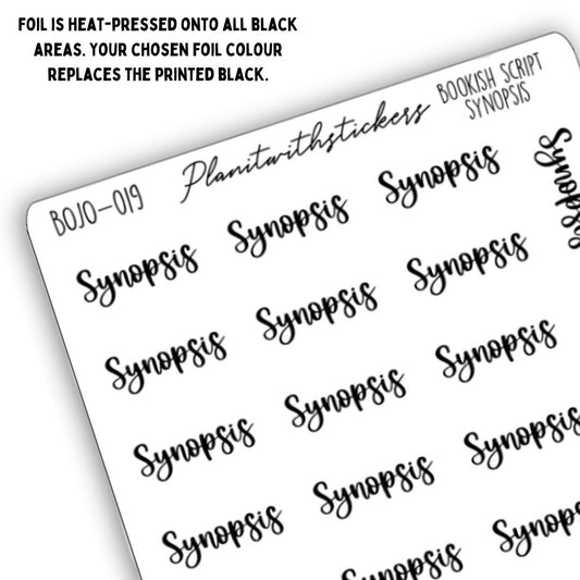 Synopsis - Bookish Script Stickers