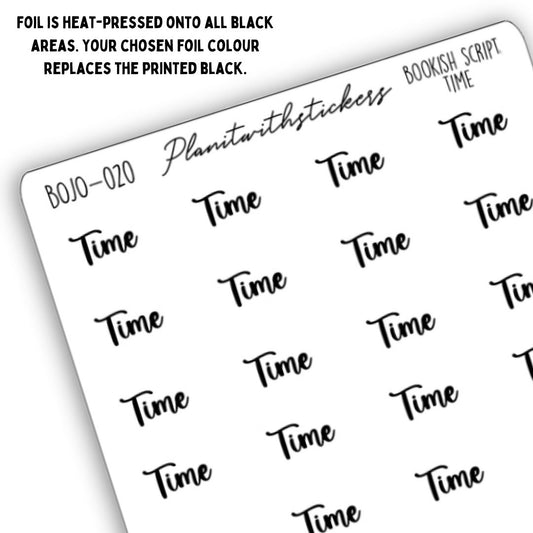 Time - Bookish Script Stickers