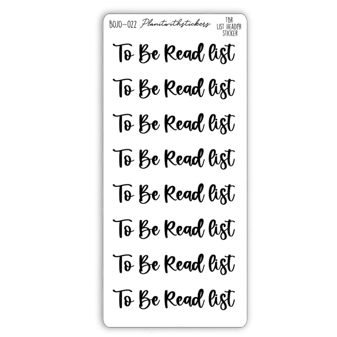 To Be Read list - Bookish Script Stickers