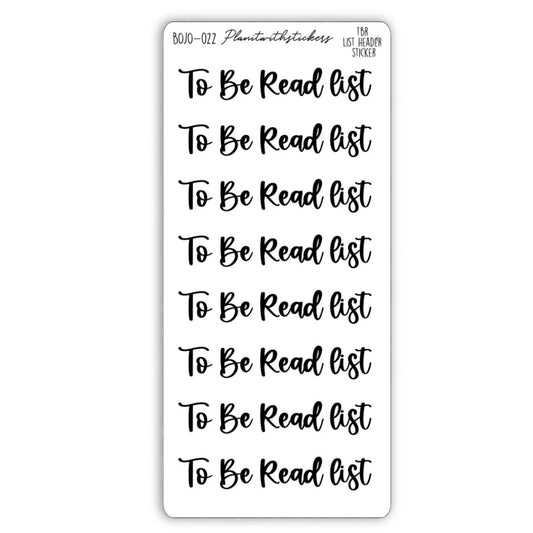 To Be Read list - Bookish Script Stickers