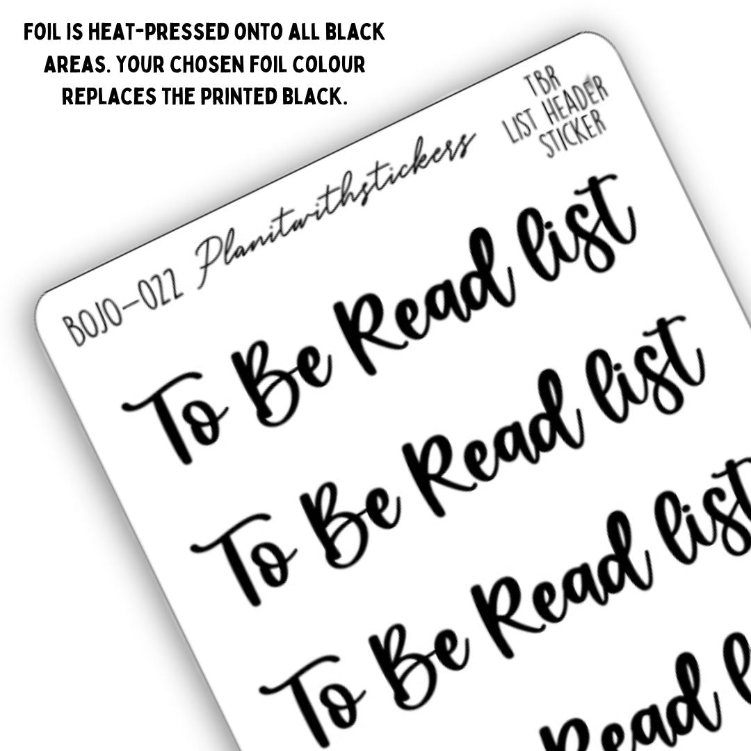To Be Read list - Bookish Script Stickers