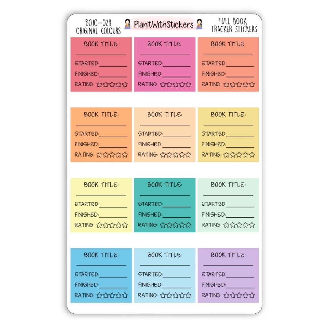 Full Book Tracker Sticker for Currently Reading Avid Readers