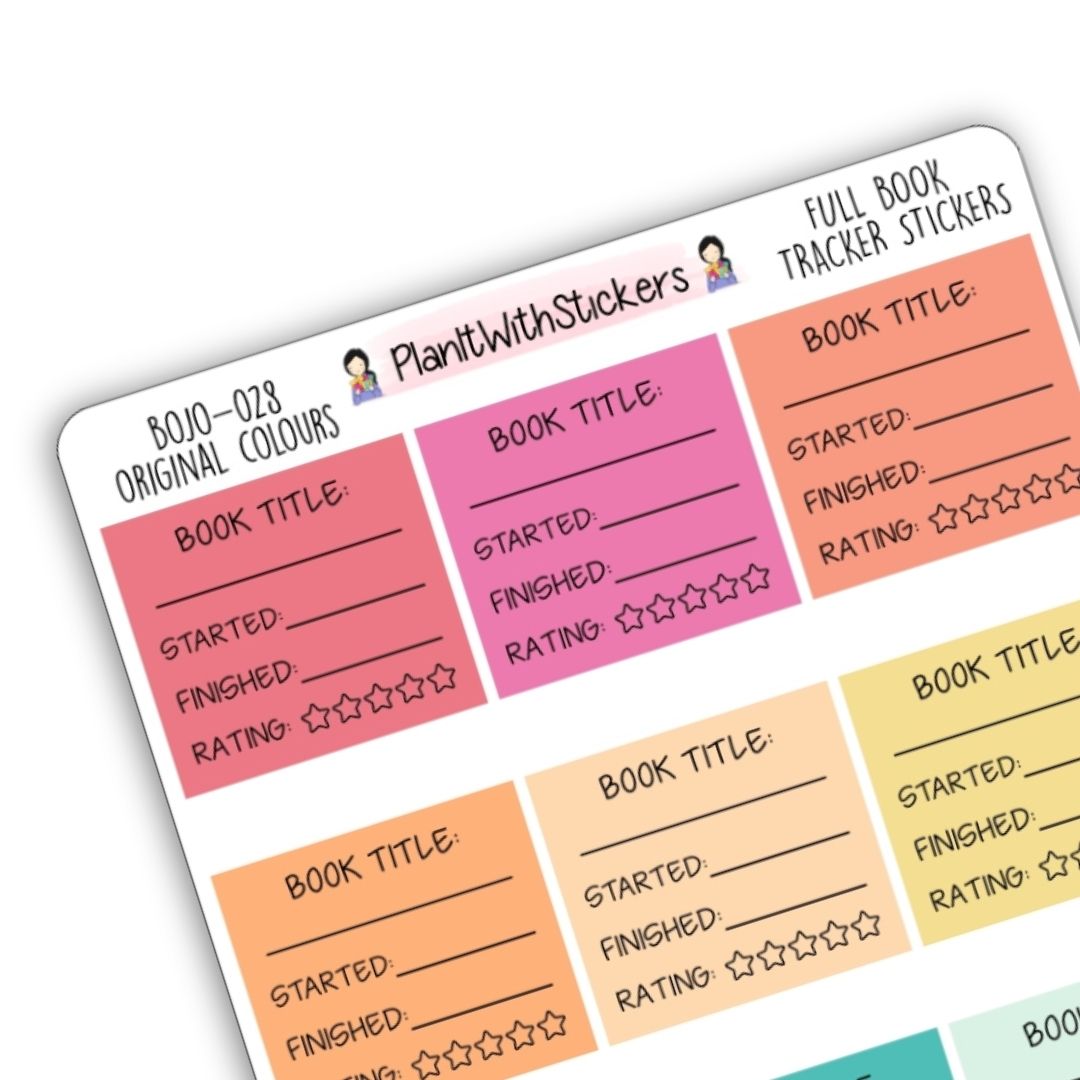 Full Book Tracker Sticker for Currently Reading Avid Readers