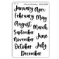 Monthly Header Script Stickers