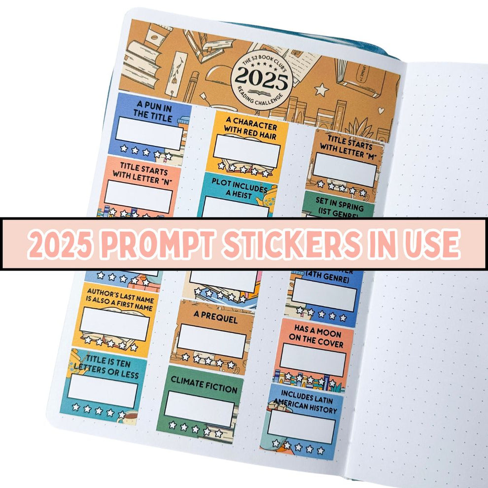 2026 - The 52 Book Club Reading Challenge Prompt Sticker Set for Plann ...
