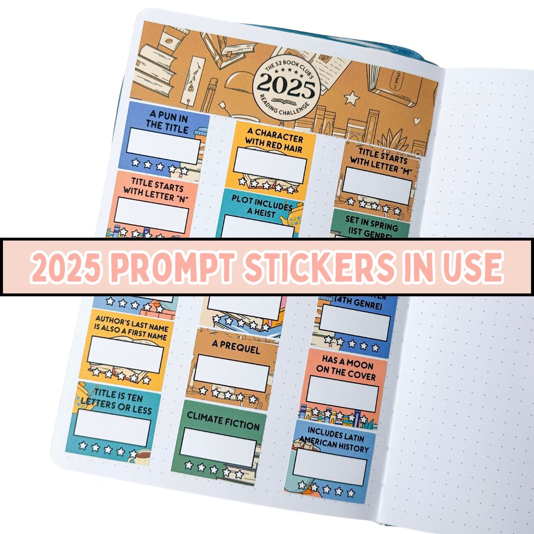 2026 - The 52 Book Club Reading Challenge Prompt Sticker Set for Planners and Journals