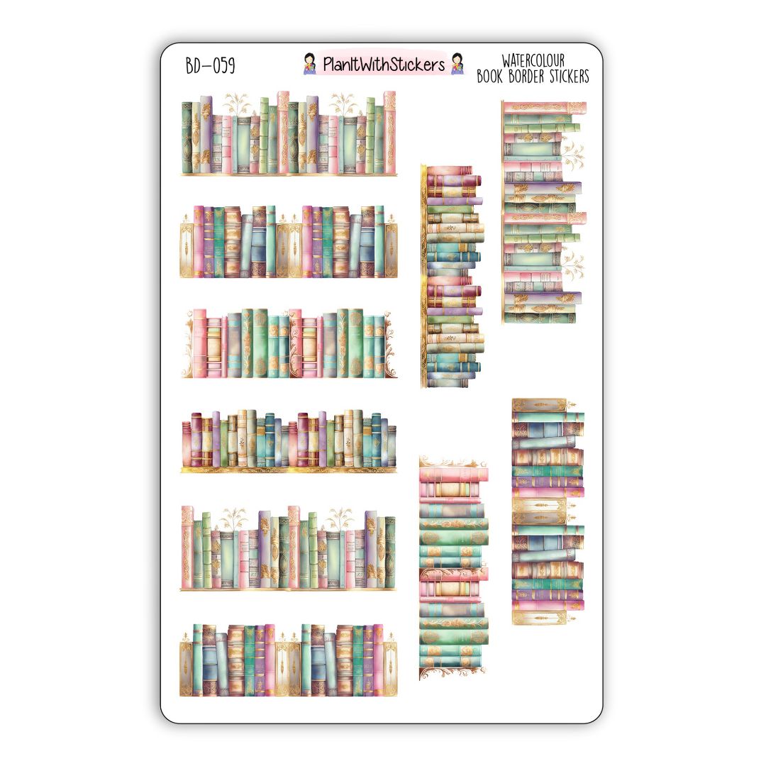 Watercolour Book Border Deco Stickers