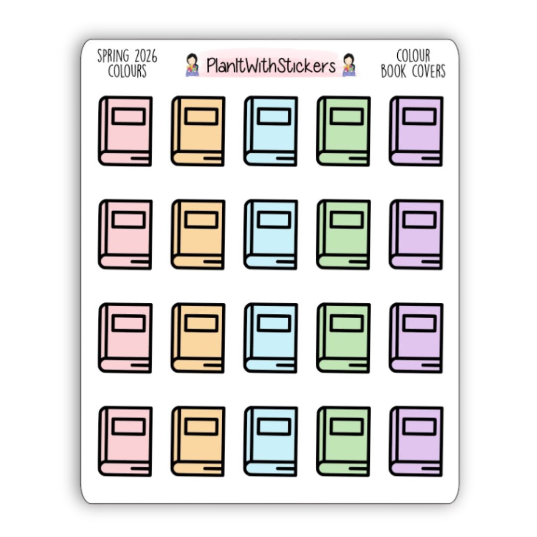 Book Cover Icon Stickers - Spring 2026 Colours