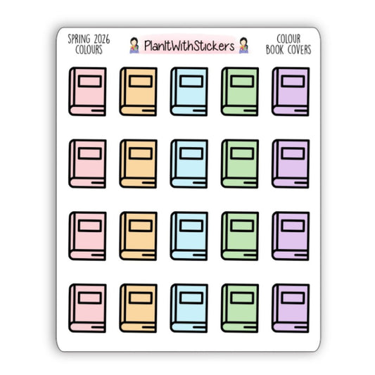 Book Cover Icon Stickers - Spring 2026 Colours