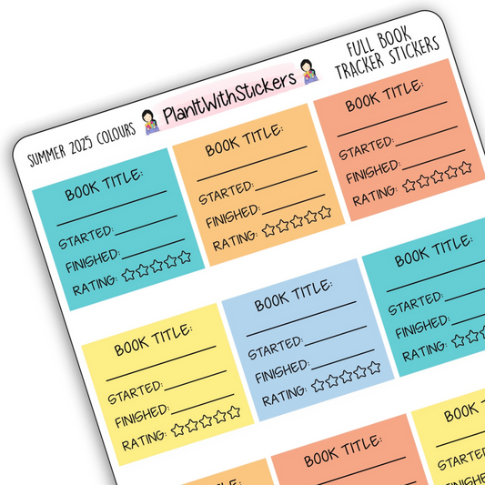 Full Book Reading Tracker Stickers – Summer 2025 Collection