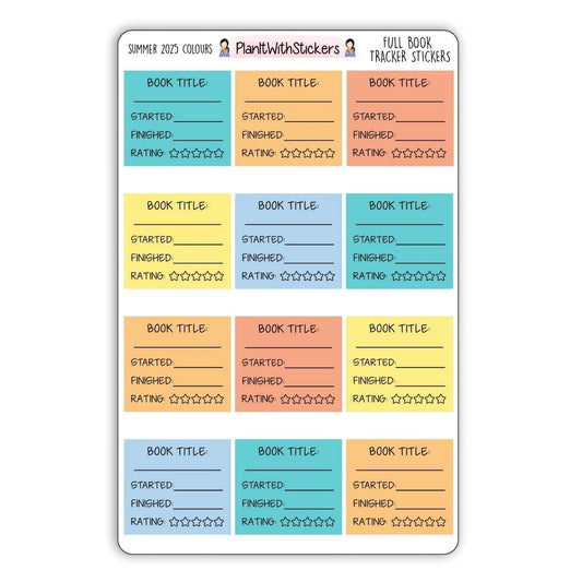 Full Book Reading Tracker Stickers – Summer 2025 Collection