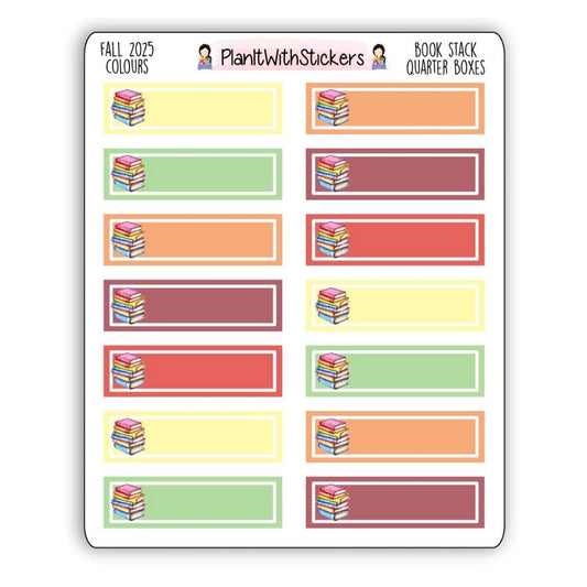Book Stack Quarter Box Stickers – Fall 2025 Collection