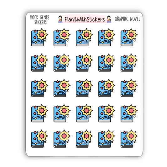 Graphic Novel Book Genre Icon Sticker