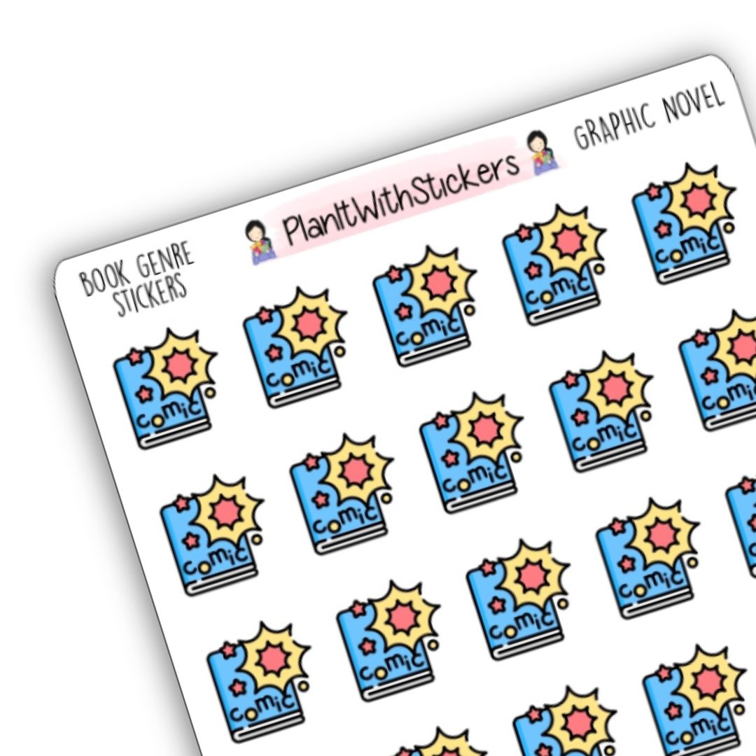 Graphic Novel Book Genre Icon Sticker