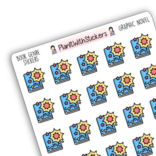 Graphic Novel Book Genre Icon Sticker