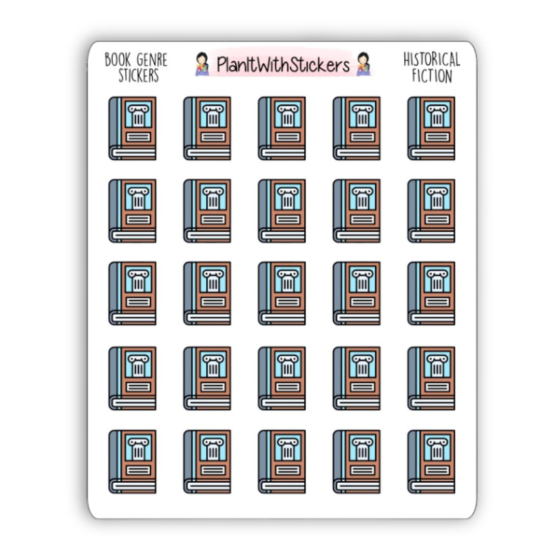 Historical Fiction Book Genre Icon Sticker