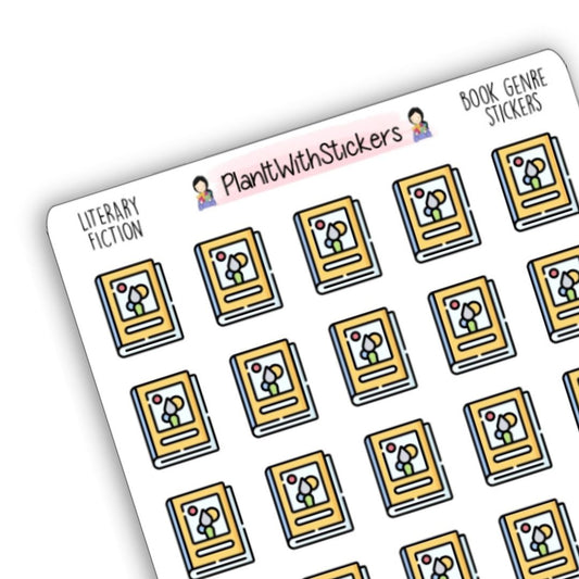 Literary Fiction Book Genre Icon Sticker