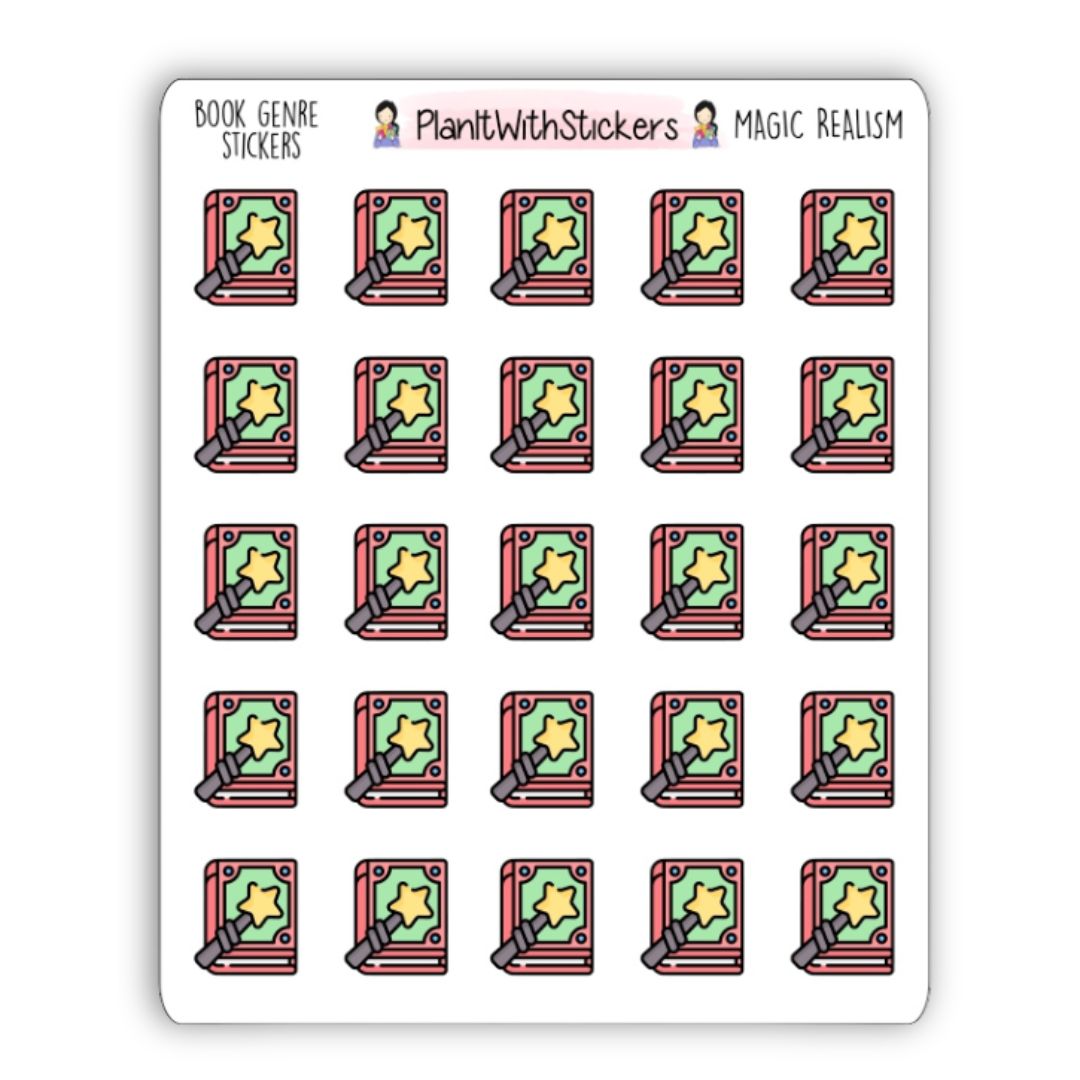 Magical Realism Book Genre Icon Sticker