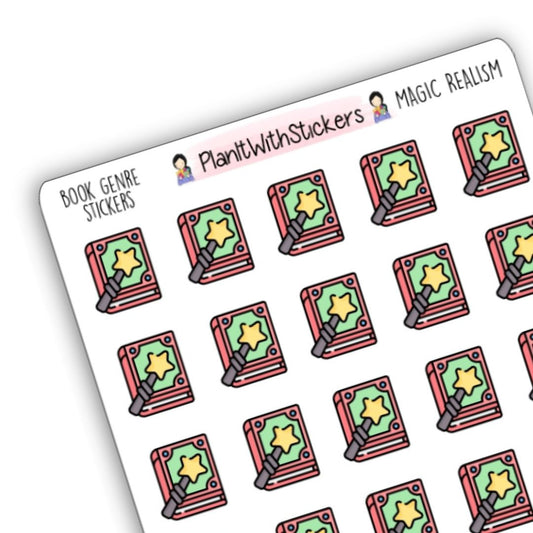 Magical Realism Book Genre Icon Sticker