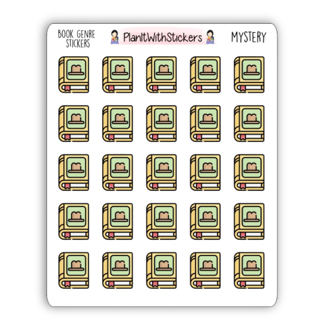 Mystery Book Genre Icon Sticker