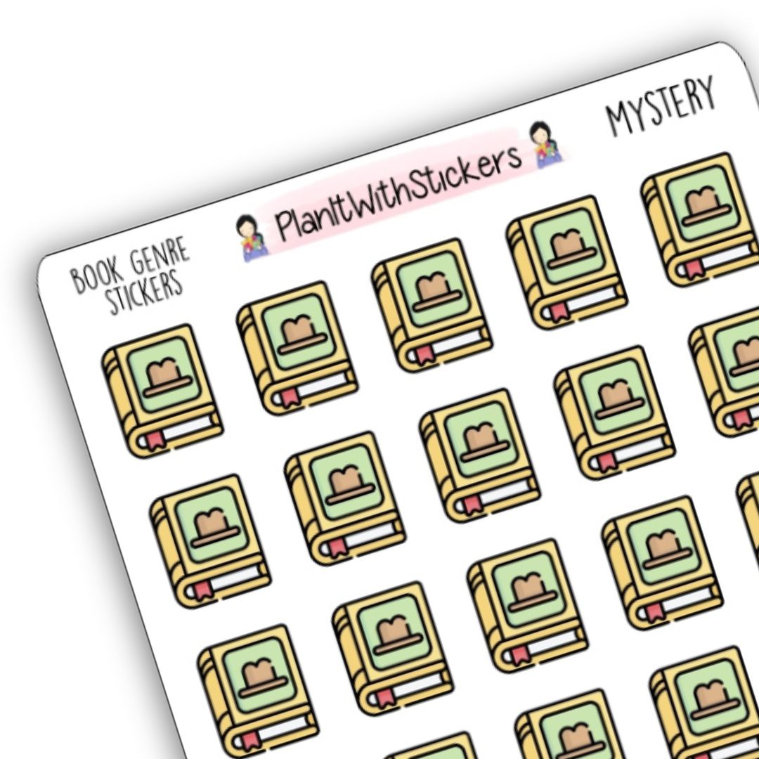 Mystery Book Genre Icon Sticker