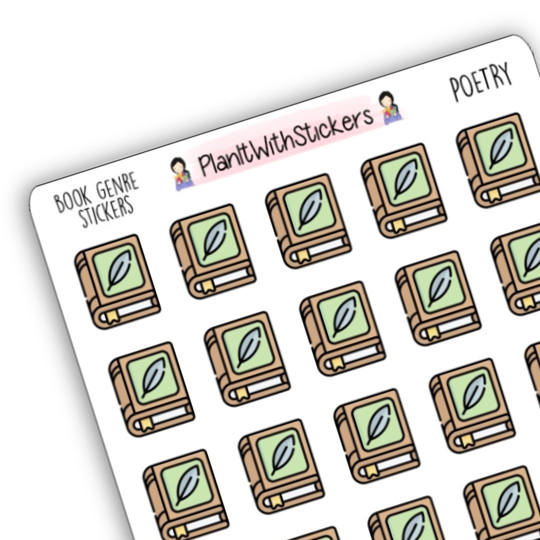 Poetry Book Genre Icon Sticker