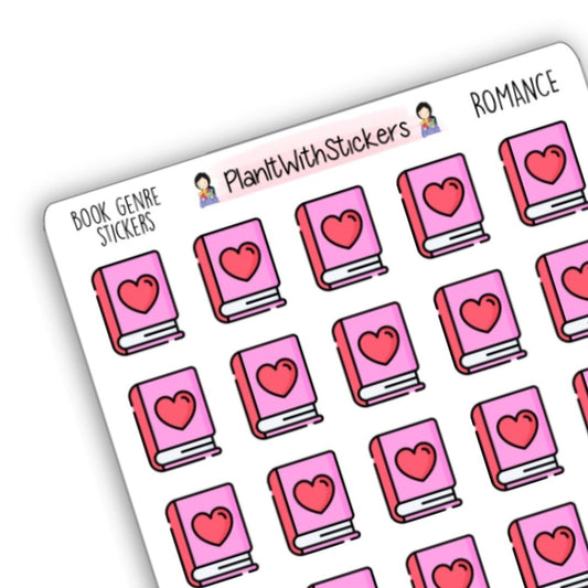 Romance Book Genre Icon Sticker