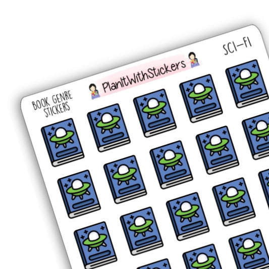 Sci-Fi Book Genre Icon Sticker
