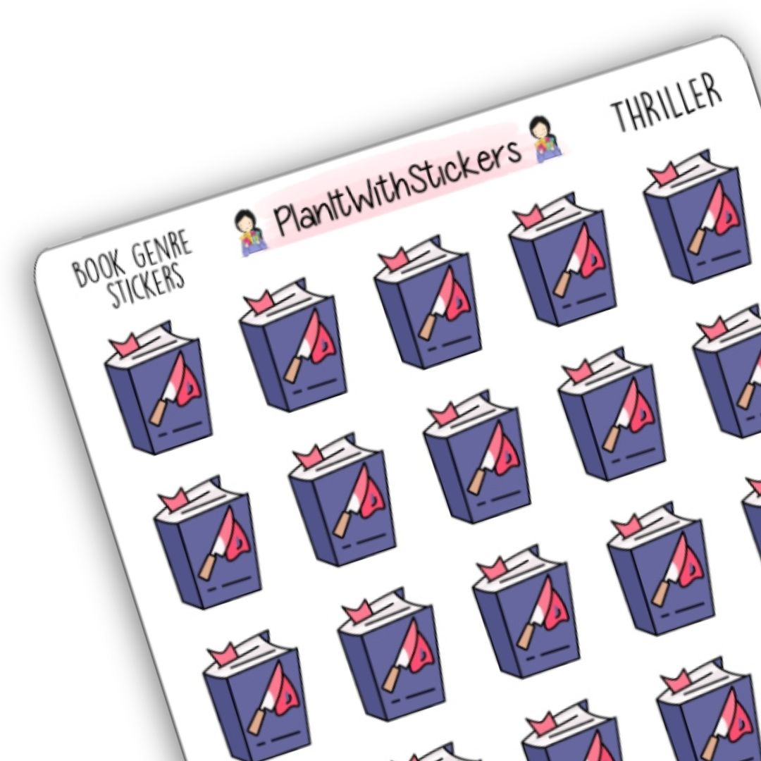Thriller Book Genre Icon Sticker