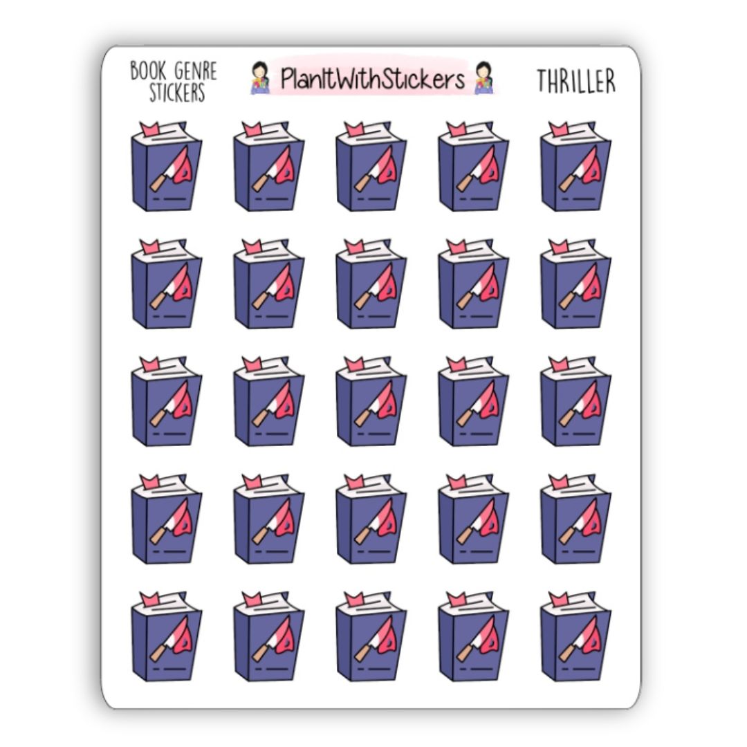 Thriller Book Genre Icon Sticker