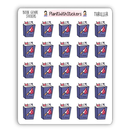 Thriller Book Genre Icon Sticker