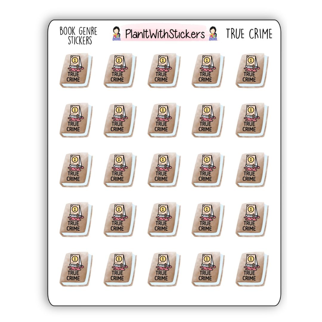 True Crime Book Genre Icon Sticker