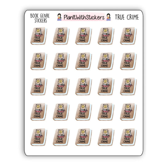 True Crime Book Genre Icon Sticker