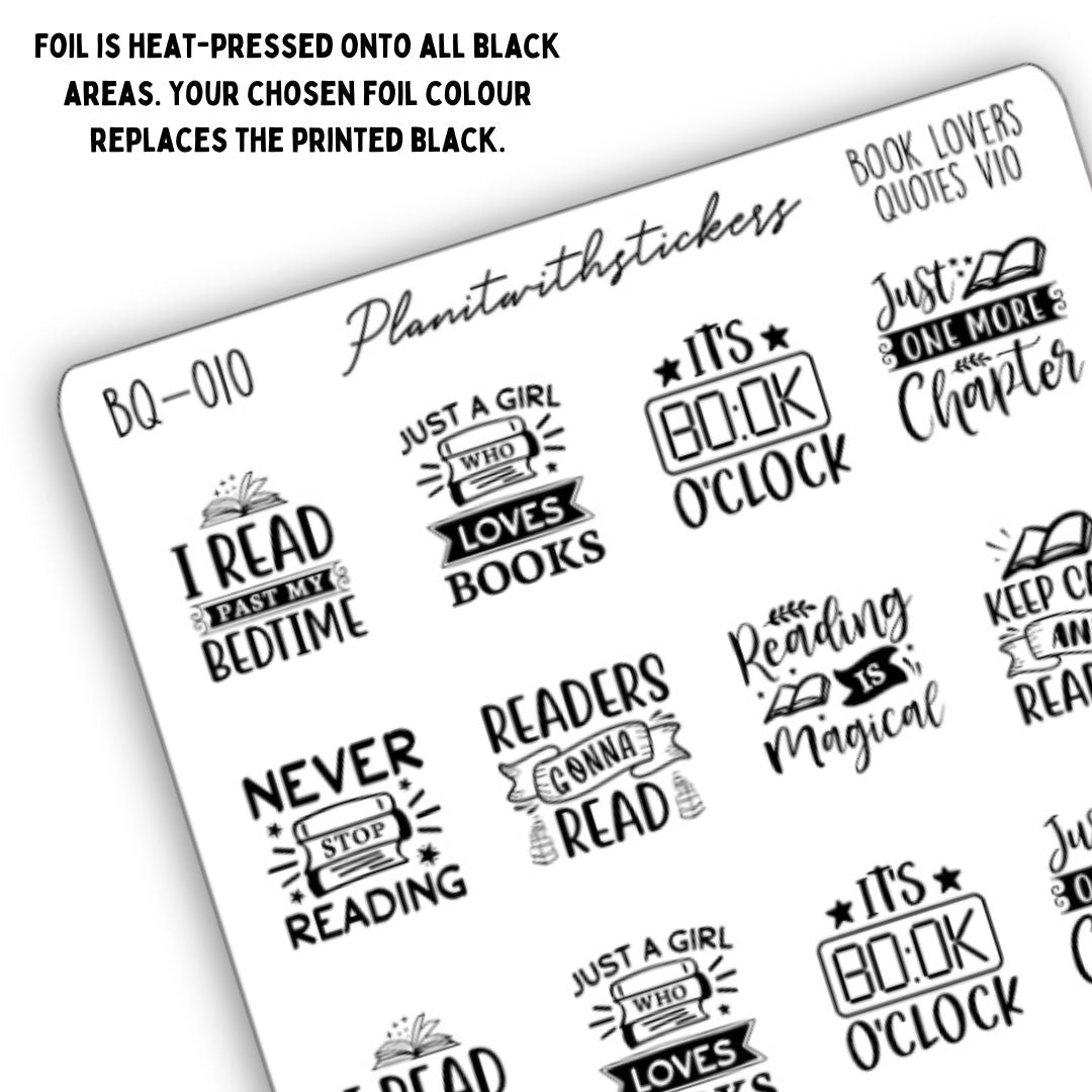Book Lovers Quote and Phrases Sticker Sheet - VERSION 10