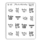Book Lovers Quote and Phrases Sticker Sheet - VERSION 5