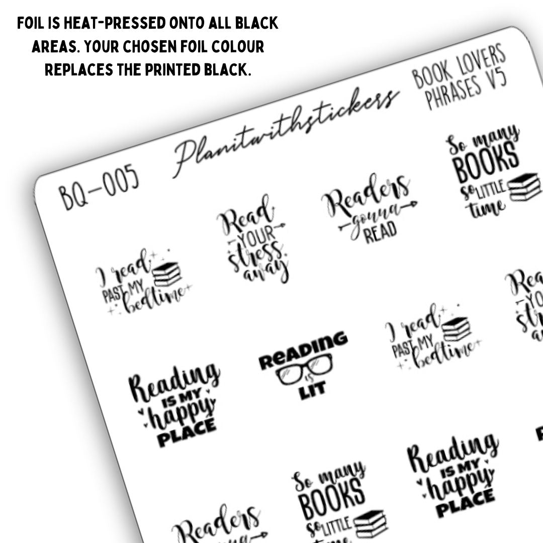Book Lovers Quote and Phrases Sticker Sheet - VERSION 5