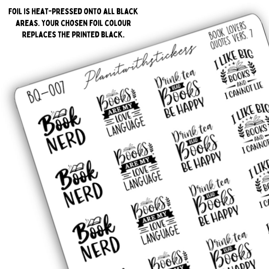 Book Lovers Quote and Phrases Sticker Sheet - VERSION 7