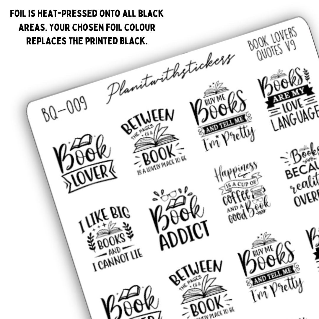 Book Lovers Quote and Phrases Sticker Sheet - VERSION 9