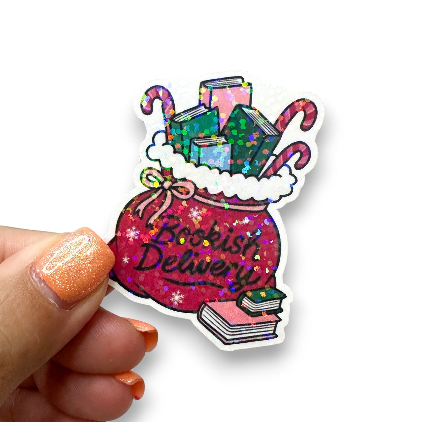 Bookish Delivery Christmas Die Cut Sticker