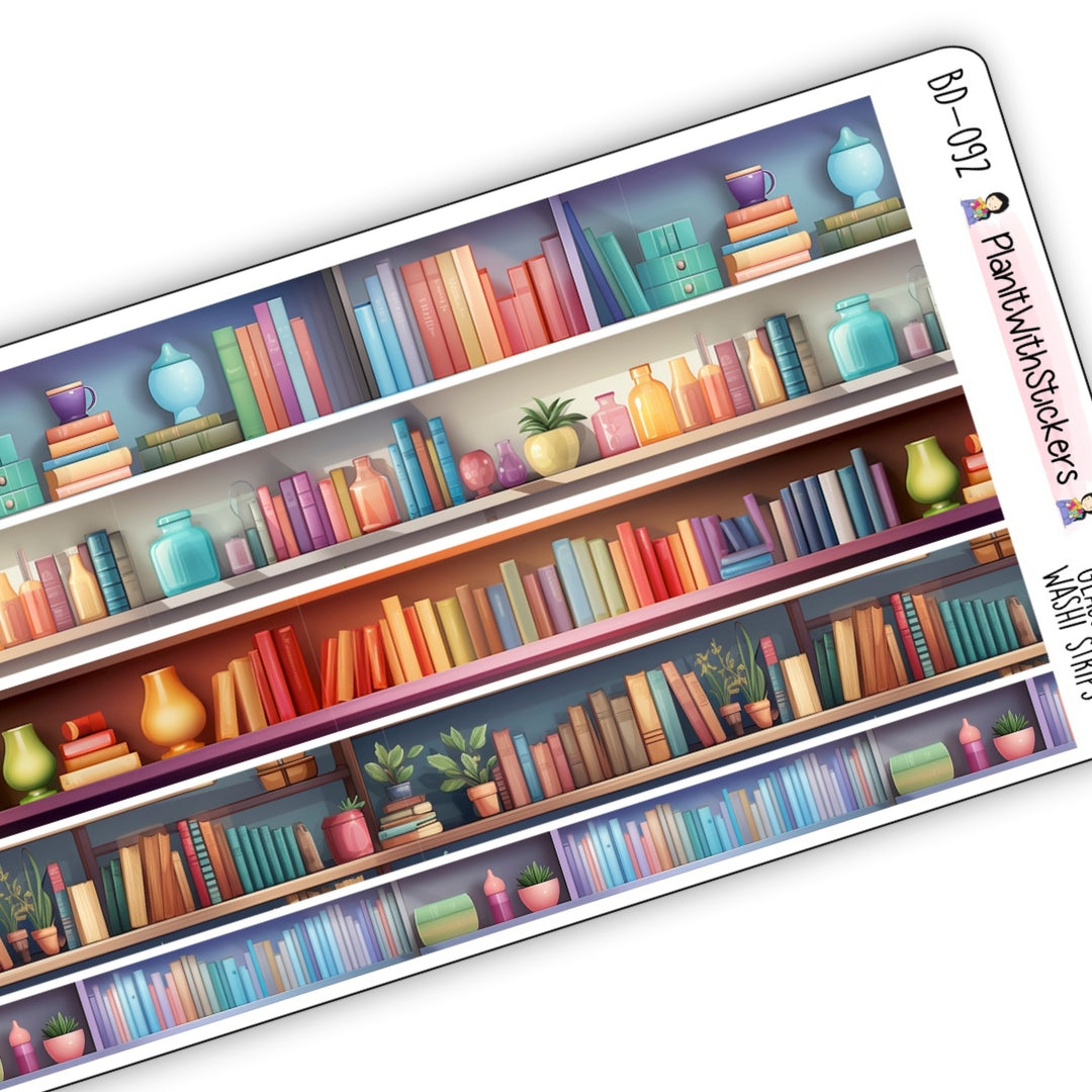 Books & Glassware Bookshelf Long Washi Strips